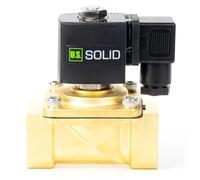 U.S. Solid Válvula solenoide de 1 pulgada, latón CC 12 V con sello Viton, normalmente cerrada, tipo caja de conexiones, rosca G