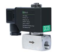 U.S. Solid Válvula Solenoide de Alta Presión - 1/4" 60 Bar Acero Inoxidable 12V DC, Alta Temperatura, Electroválvula Solenoide, -30-180 ℃