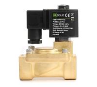 U.S. Solid Válvula solenoide de latón de 3/4 pulgadas, 24 V CC, 0.3-16 bar, normalmente cerrada, sello Viton, rosca G, operada por piloto
