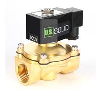 U.S. Solid Válvula solenoide de vacío - 1 pulgada 1.0 Mpa latón 12 V CC alta resistencia a la temperatura válvula solenoide eléctrica, -10.0 °C-80.0 °C