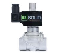 U.S. Solid - Válvula solenoide eléctrica de 3/4 pulgadas, 12 V CC, cuerpo de acero inoxidable, normalmente abierta, rosca G, Viton, para agua, aire y aceite