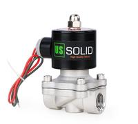 U.S. Solid Válvula solenoide eléctrica de acero inoxidable 1/2 pulgadas, 24 V CA, normalmente cerrada, aire, agua, combustible, rosca VITON G
