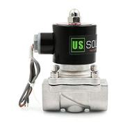 U.S. Solid - Válvula solenoide eléctrica de acero inoxidable de 3/4 pulgadas, 24 V CC, N.C., aire, agua, aceite, VITON