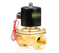 U.S. Solid - Válvula solenoide eléctrica de latón de 1-1/4 pulgadas, 12 V CC, normalmente cerrada, para aire, agua y combustible, VITON, rosca G