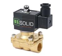 U.S. Solid Válvula solenoide eléctrica de latón de 1,27 cm, 12 V CC, normalmente cerrada, VITON, aire, agua, aceite, combustible, rosca G