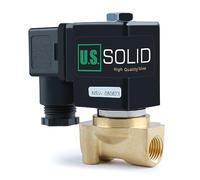 U.S. Solid Válvula solenoide eléctrica de latón de 1/4 pulgadas, 12 V CC, normalmente cerrada, VITON, aire, agua, aceite, combustible, rosca G