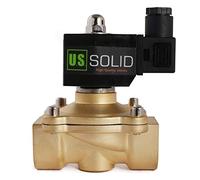 U.S. Solid Válvula solenoide eléctrica de latón de 1 pulgada, 12 V CC, normalmente cerrada, VITON, aire, agua, aceite, combustible, rosca G