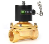 U.S. Solid Válvula solenoide - Válvula de agua eléctrica de aleación de zinc de 1 1/4 pulgadas, 12 V CC, sello NBR