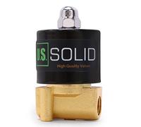 U.S. Solid Válvula solenoide - Válvula de agua eléctrica de aleación de zinc de 1/4", 12 V CC, sello NBR, Normalmente Cerrado