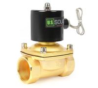 U.S. Solid Válvula solenoide - Válvula de agua eléctrica de aleación de zinc de 12 V CC de 1 1/2 pulgadas, sello NBR