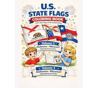 U.S. State Flags Coloring Book: Learn the Flags of the United States | Volume 1: Alabama - Missouri | Alphabetical Order