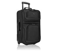 U.S. Traveler Rio - Juego de Equipaje de Mano expandible de Tela Resistente, Black, 2 Wheel - 1 Piece, Maleta Ligera con Ruedas de 20 Pulgadas