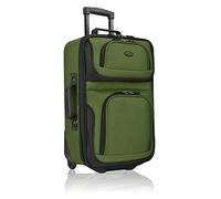 U.S. Traveler Rio - Juego de Equipaje de Mano expandible de Tela Resistente, Green, 2 Wheel Single, Maleta Ligera con Ruedas de 20 Pulgadas