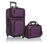 U.S. Traveler Rio - Juego de Equipaje de Mano expandible de Tela Resistente, Purple, Talla única, Rio - Equipaje de Mano Extensible de Tela Resistente