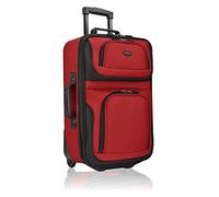 U.S. Traveler Rio - Juego de Equipaje de Mano expandible de Tela Resistente, Red, 2 Wheel Single, Maleta Ligera con Ruedas de 20 Pulgadas
