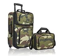 U.S. Traveler Rio - Juego de Equipaje de Mano expandible de Tela Resistente, Camouflage, Definir, Rio - Maleta de Mano Ligera de 20 Pulgadas, diseño expandible, Duradera, para Negocios y Viajes