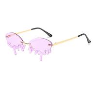 U Scinan Gafas de sol de moda con diseño de lágrimas para mujeres y hombres, lentes de color de moda, lentes de sol estrechas, Dorado/úrpura, Talla única