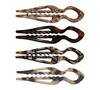 U Shape Hair Pins, Secure Hairstyle Holding Clips, 4 Piece Set, Metal Bun Support Pins, for Polished Looks, Curved Grip Tension Design, Hair Styling Accessory, Salon Wedding Daily Hairstyle