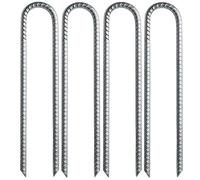 U Shaped Garden Stakes - Pins para paisajes, anclajes de tierra | 12 pulgadas de acero inoxidable estacas, galvanizados Heavy Duty Pegs for Lawn Edging, Camping, Weed Barrier, Landscaping, Outdoor