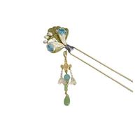 u-shaped pins Exquisitas borlas en forma de U, pinza for el cabello, estilo antiguo chino, palo, perla, Hanfu, tocado, flor, horquilla for uso diario(Green)