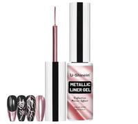 U-Shine Gel de pintura metálica, esmalte de uñas 3D efecto espejo, gel de construcción en pincel fino para salón de belleza casero, manicura de bricolaje, oro rosa