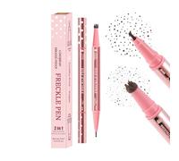 U-Shinein 2 en 1 Freckle Pen Stamp, Long Lasting Natural Fake Peckles Makeup, Gourd Tip Beauty Tool for Realistic Sun-Kissed Look Dark Brown