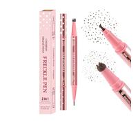 U-Shinein 2 en 1 Freckle Pen Stamp, Long Lasting Natural Fake Peckles Makeup, Gourd Tip Beauty Tool for Realistic Sun-Kissed Look Brown
