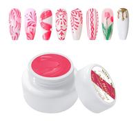 U-Shinein 3D Sculpting Non Wipe Nail Liner Gel for Nail Art,UV/LED Gel Nail Polish for Chrome Powder,Nail Painting Manicure DIY with Painting Pen #Rose Pink
