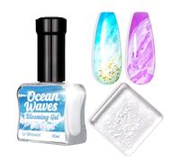U-Shinein Blooming Gel Nail Polish, Marble Effect Nail Polish, White Watercolor Ink Wave Nail Gel with Magical Diffusion Effect for Creating Lace Pattern Nail Art Soak of UV/LED 12ml