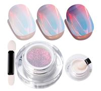 U-Shinein Cushion Aurora WT17 - Polvo de uñas cromado holográfico y láser, efecto espejo metálico con purpurina de unicornio, pigmento de sirena de hielo nacarado para arte de uñas