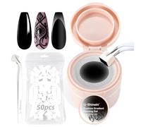 U-Shinein Cushion Gradient Painting Gel, Ombre Nails Aura Nails Full Coverage Precise Control of Each Dip 100pcs Spong & Twzzers Matte Effect Non-Wipe Long Lasting Soak Off UV LED,Set Black