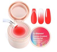 U-Shinein Cushion Gradient Painting Gel, Ombre Nails Aura Nails Full Coverage Precise Control of Each Dip 100pcs Spong & Grabbing Pen Matte Effect Non-Wipe Long Lasting Soak Off UV LED,Set 21
