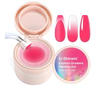 U-Shinein Cushion Gradient Painting Gel, Ombre Nails Aura Nails Full Coverage Precise Control of Each Dip 100pcs Spong & Grabbing Pen Matte Effect Non-Wipe Long Lasting Soak Off UV LED,Set 23