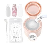 U-Shinein Cushion Gradient Painting Gel, Ombre Nails Aura Nails Full Coverage Precise Control of Each Dip 100pcs Spong & Grabbing Pen Matte Effect Non-Wipe Long Lasting Soak Off UV LED,Set White