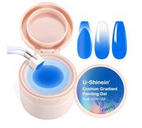U-Shinein Cushion Gradient Painting Gel, Ombre Nails Aura Nails Full Coverage Precise Control of Each Dip 100pcs Spong & Grabbing Pen Matte Effect Non-Wipe Long Lasting Soak Off UV LED,Set 22