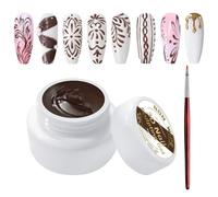 U-Shinein Gel 3D para esculpir las uñas, gel de uñas con bolígrafo para modelado de uñas, polvo de uñas cromado y pintura de uñas, manicura UV/LED, #Brown
