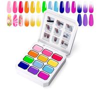 U-Shinein Gel de pintura gradiente, 12 colores, esmalte de uñas de gel Ombre para uñas Ombre Aura Nails, manicura francesa, arte de uñas DIY, paleta D