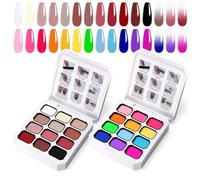 U-Shinein Gel de pintura gradiente, 2 x 12 colores, esmalte de uñas de gel Ombre para uñas Ombre Aura, manicura francesa, kit de arte de uñas D+E