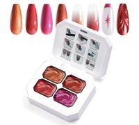 U-Shinein Gel de pintura gradiente, 4 colores, esmalte de uñas de gel Ombre para uñas Ombre Aura Nails, manicura francesa, manicura francesa, arte de uñas, paleta C2