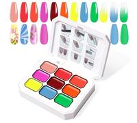 U-Shinein Gel de pintura gradiente, 9 colores, esmalte de uñas de gel Ombre para uñas Ombre Aura Nails, manicura francesa, arte de uñas, paleta A2