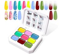 U-Shinein Gel de pintura gradiente, 9 colores, esmalte de uñas de gel Ombre para uñas Ombre Aura Nails, manicura francesa, manicura francesa, arte de uñas, paleta A1