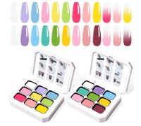 U-Shinein Gel de pintura gradiente, dos paquetes de 9 colores, esmalte de uñas de gel Ombre para uñas Ombre Aura Nails, manicura francesa DIY Nail Art,Set J&G