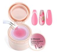 U-Shinein Gel de Pintura Gradiente en Cojín, Uñas Ombre Aura Uñas Cobertura Total Control Preciso de Cada Pincelada Manicura Francesa de Larga Duración Soak Off UV LED Arte de Uñas DIY, Rosa