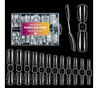 U-Shinein Guiding Line Nail Tips, Half Cover Coffin/Round/Square Soft Gel Tips Seamless Precise Positioning For Acrylic Extension Scale Line Full Matte Salon Artificial Nails 240PCS 12 Tamaños 01