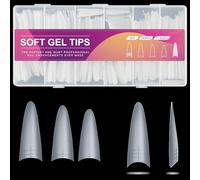 U-Shinein Guiding Line Nail Tips, Half Cover Coffin/Round/Square Soft Gel Tips Seamless Precise Positioning For Acrylic Extension Scale Line Full Matte Salon Artificial Nails 240PCS 12 Tamaños 03