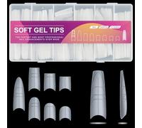 U-Shinein Guiding Line Nail Tips, Half Cover Coffin/Round/Square Soft Gel Tips Seamless Precise Positioning For Acrylic Extension Scale Line Full Matte Salon Artificial Nails 240PCS 12 Tamaños 04