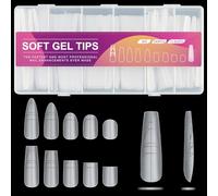 U-Shinein Guiding Line Nail Tips, Half Cover Coffin/Round/Square Soft Gel Tips Seamless Precise Positioning For Acrylic Extension Scale Line Full Matte Salon Artificial Nails 240PCS 12 Tamaños 05