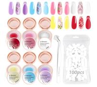 U-Shinein Kit de gel de pintura gradiente de Cushion de 6 colores, uñas Ombre Uñas Aura Nails Full Coverage Precise Control of Each Dip 100pcs Spong & Grabbing Pen Matte Effect Non-Wipe Long Lasting