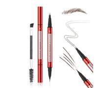 U-Shinein Microblading Eyebrow Pencil,Waterproof 2 en 1 Double End Eyebrow Pencil,Liquid brow Pencil with 2 Tips,Precise Create Natural Brows with Brush Brown
