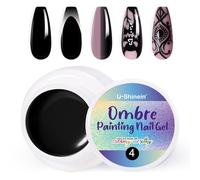 U-Shinein Ombre Gel Nail Polish,Spring Summer Colorful Painting Nail Gel for Ombre Nails Aura Nails, French Manicure DIY Nail Art #04 Black